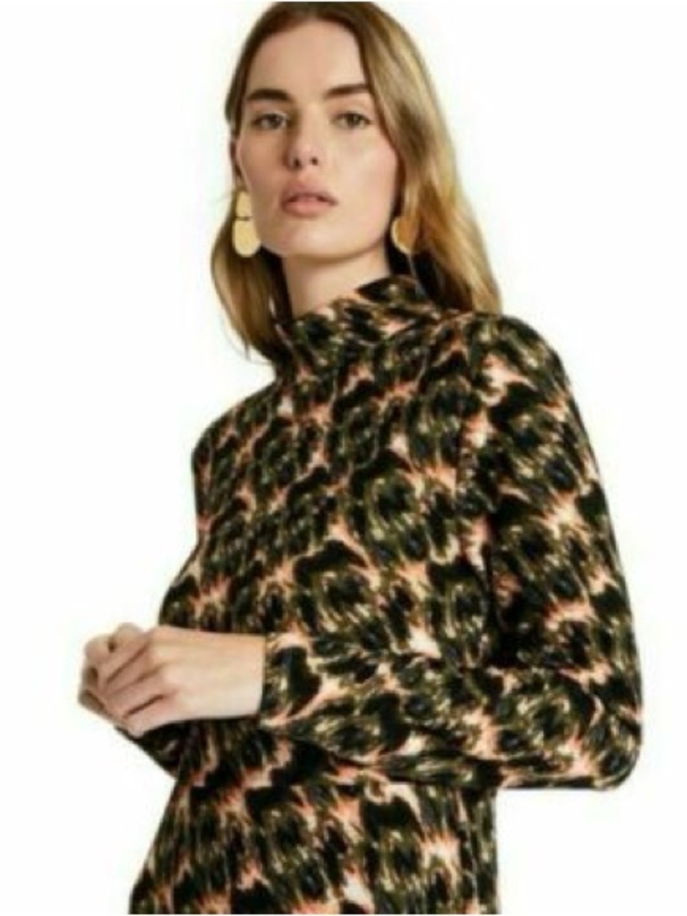 Rachel Comey x Target Animal Print Mock Neck Maxi Dress in Olive Women’s XS